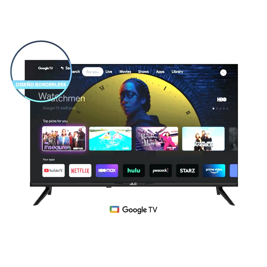 Televisor JLC 40 pulgadas · Google TV — imagen de referencia