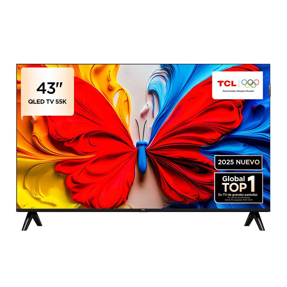 Televisor TCL 43 pulgadas · 43S5K · FHD QLED — imagen de referencia
