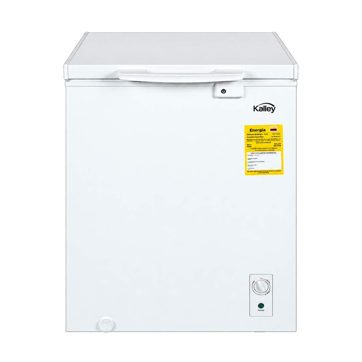 Congelador horizontal Kalley KCH143 · 143 L — imagen de referencia